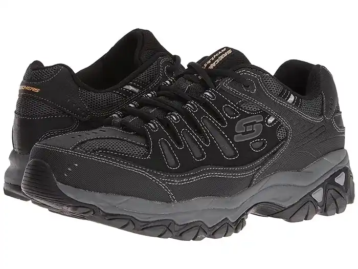 Men‘s Afterburn Memory Fit Athletic Sneakers, Size 8.5, Black/charcoal