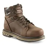 Men‘s Steel Yard 6 Inch Waterproof Steel Toe Work Boot - Size 9ee - Brown