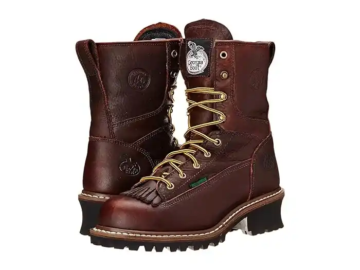 Men‘s Logger 8" Steel Toe Waterproof Work Boot G7313 - Tumbled Chocolate