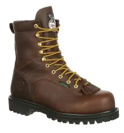 Men‘s 8" Lace-to-toe Steel Toe Waterproof Work Boot, Chocolate, Size 14 Medium