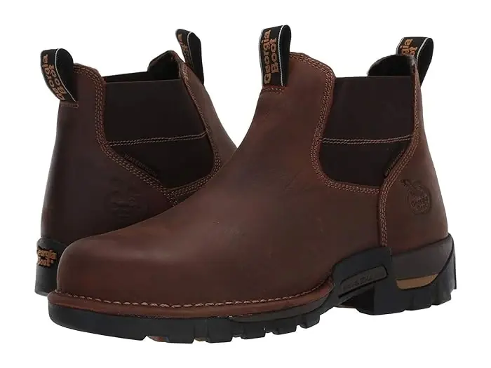 Men‘s Georgia Boot Eagle One Waterproof Chelsea Work Boot - Soft Toe - Size 11 - Brown