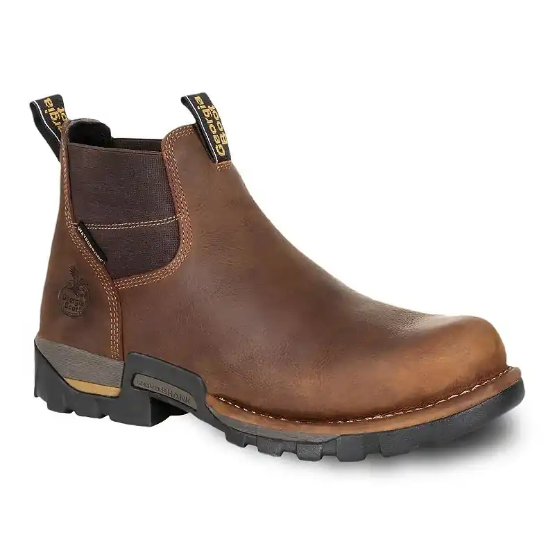Eagle One Men‘s Waterproof Steel Toe Chelsea Work Boots, Size 13, Brown