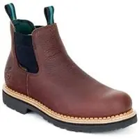 Men‘s Georgia Giant High Romeo Waterproof Chelsea Work Boots, Size 10, Brown