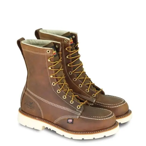 Thorogood Men‘s American Heritage 8 Inch Steel Toe Work Boots, Size 9.5 D, Brown