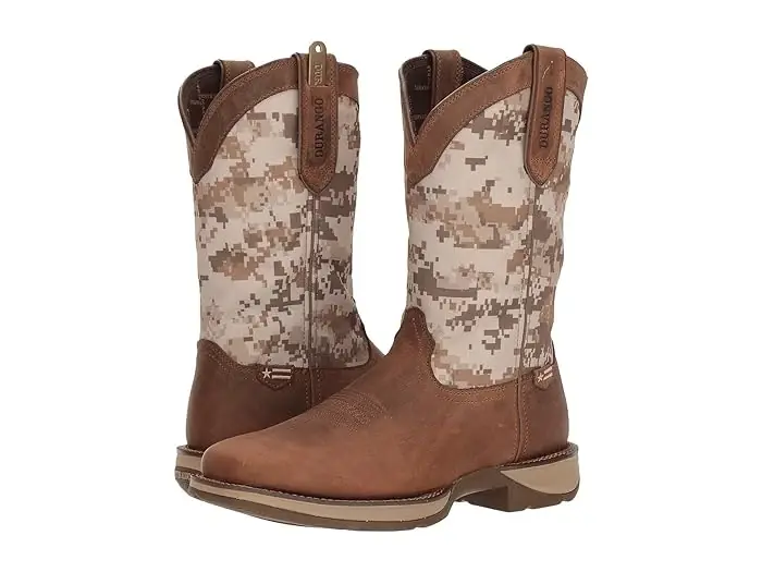 Men‘s Rebel Desert Camo Pull-on Western Boot, Dusty Brown, 12 Medium