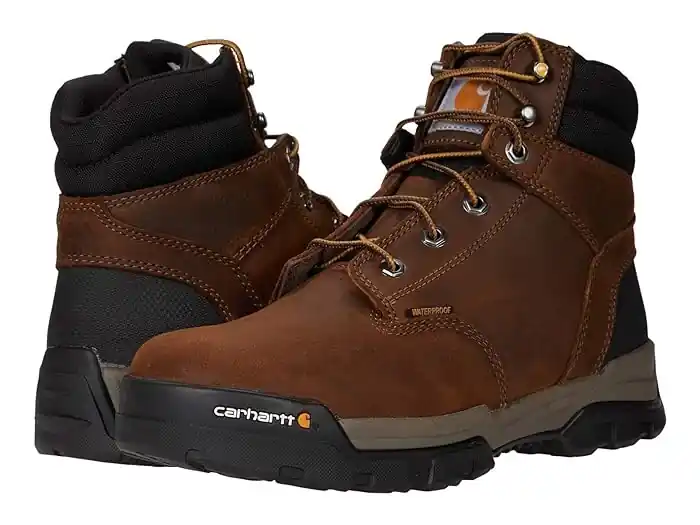 Men‘s Ground Force 6 Inch Waterproof Work Boot - Soft Toe - Size 9 - Bison Brown Oil Tan