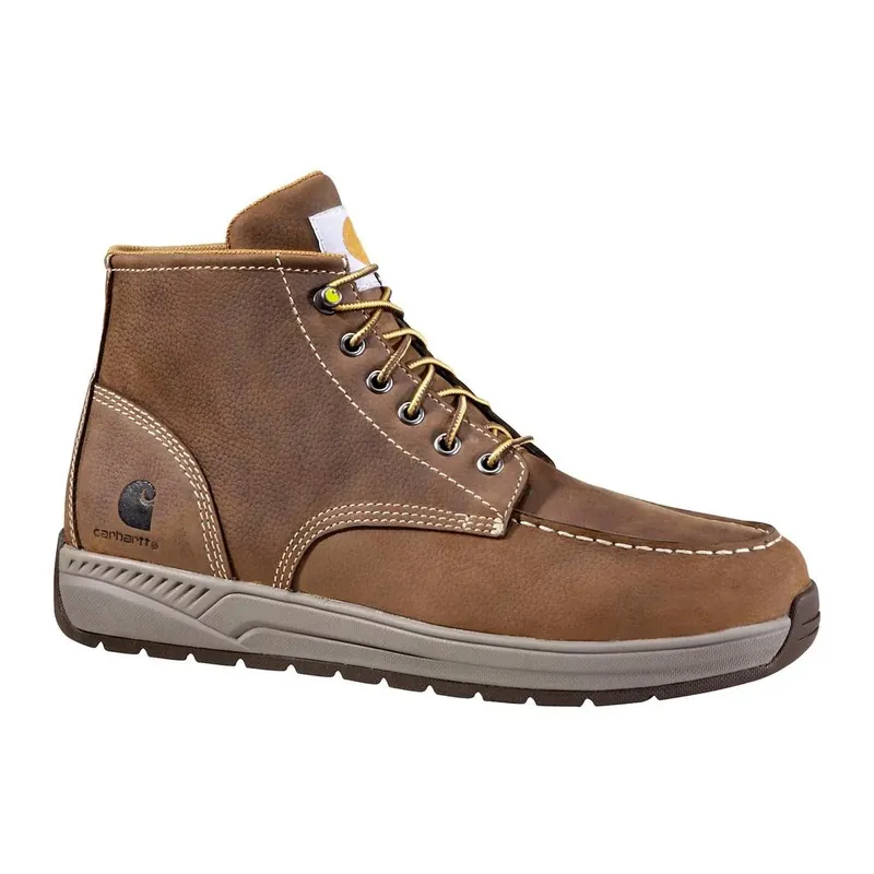 Men‘s 08.5m Brown Leather Lightweight Wedge Nwp Soft Toe 4 In. Casual Work Boot