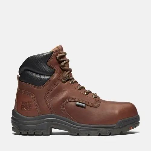 Women‘s Titan 6" Alloy Toe Waterproof Work Boot, Dark Brown Full-grain, Size 10 Medium
