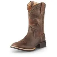 Men‘s Sport Wide Square Toe Cowboy Boots 8 D Distressed Brown 10010963
