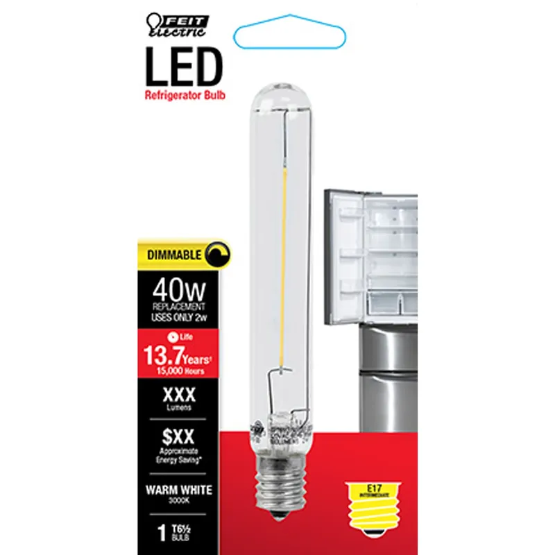 T6.5 E17 (intermediate) Led Bulb Bright White 40 Watt Equivalence 1 Pk