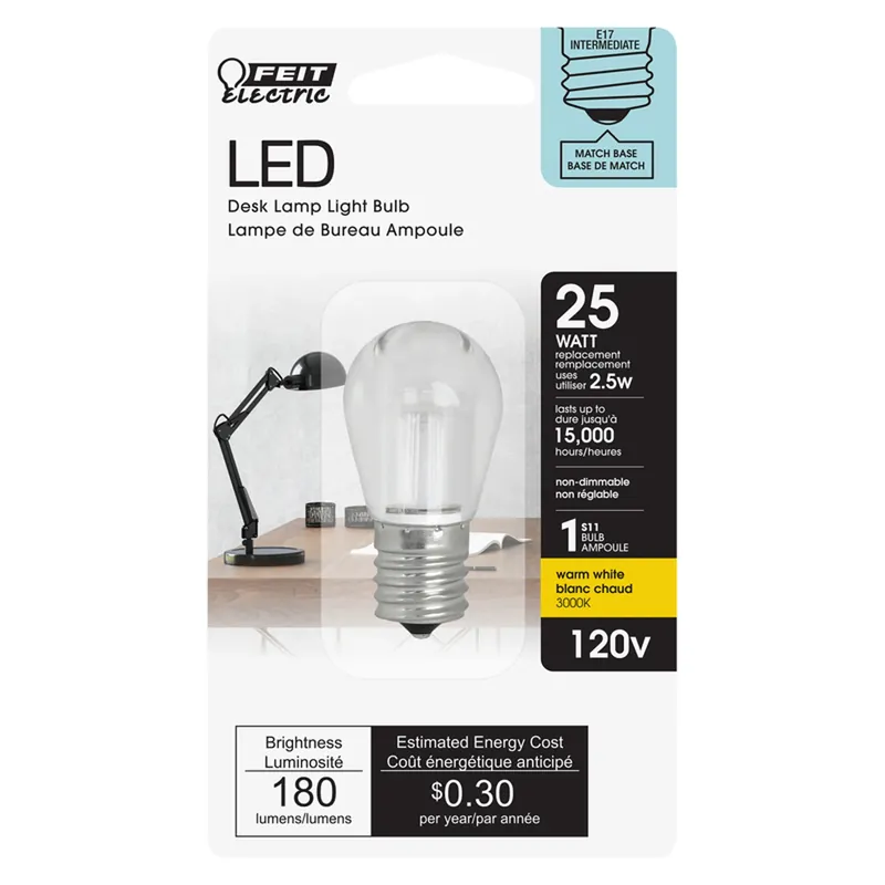 S11 E17 (intermediate) Led Bulb Bright White 25 Watt Equivalence 1 Pk