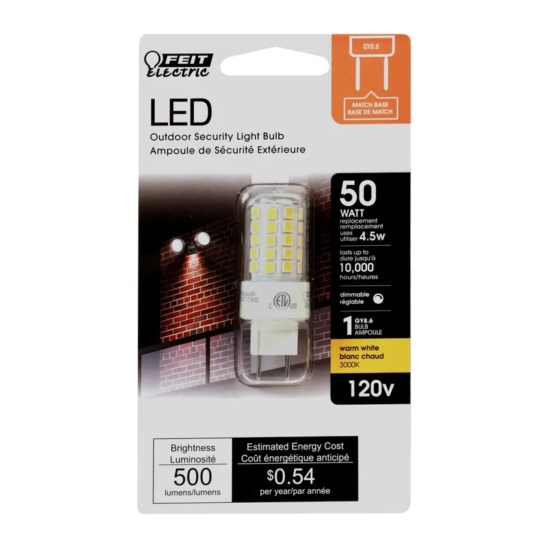 T4 Gy8.6 Led Bulb Bright White 50 Watt Equivalence 1 Pk