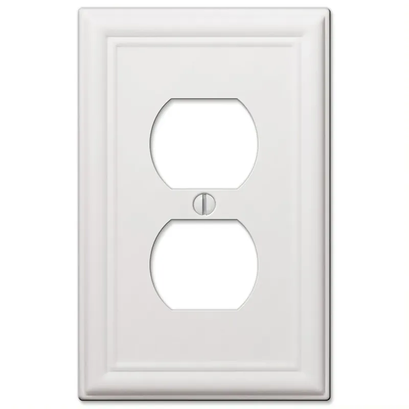 Chelsea White 2 Gang Stamped Steel Duplex Wall Plate 1 Pk