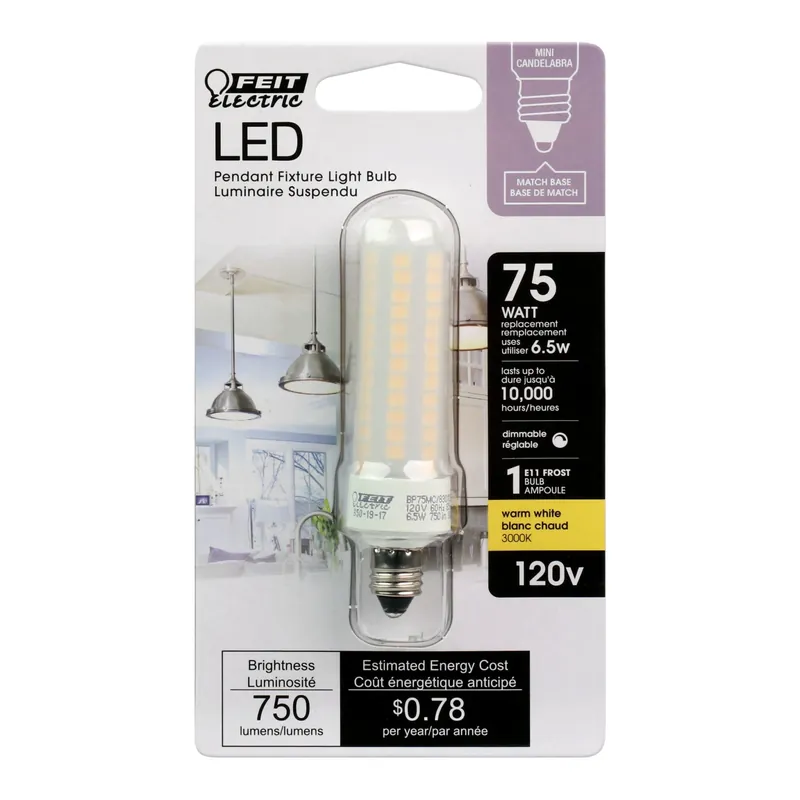 T4 E11 Led Bulb Bright White 75 Watt Equivalence 1 Pk
