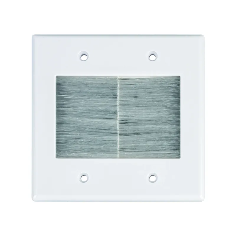 Just Hook It Up White 2 Gang Plastic Home Theater Brush Wall Plate 1 Pk