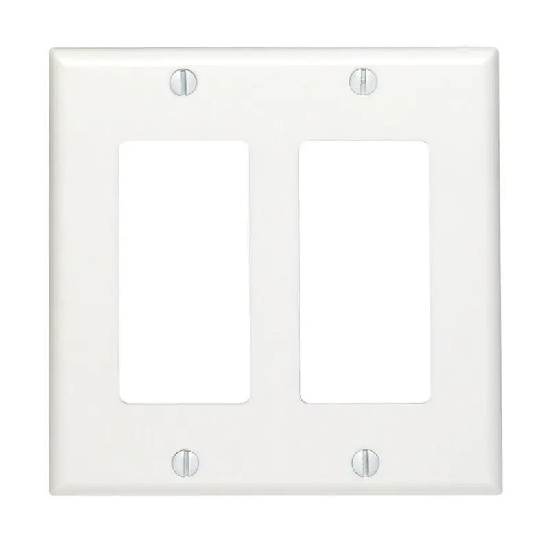 Decora White 2 Gang Thermoset Plastic Decorator Wall Plate 1 Pk