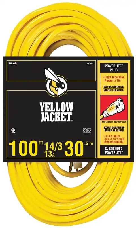 Extension Cord, 15a 14-gauge, 100 Ft.