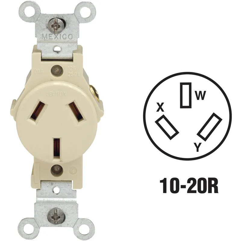 20 Amps 125 V Ivory Outlet 10-20r 1 Pk