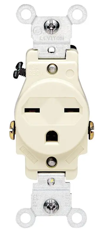 15 Amps 250 V Single Ivory Outlet 6-15r 1 Pk