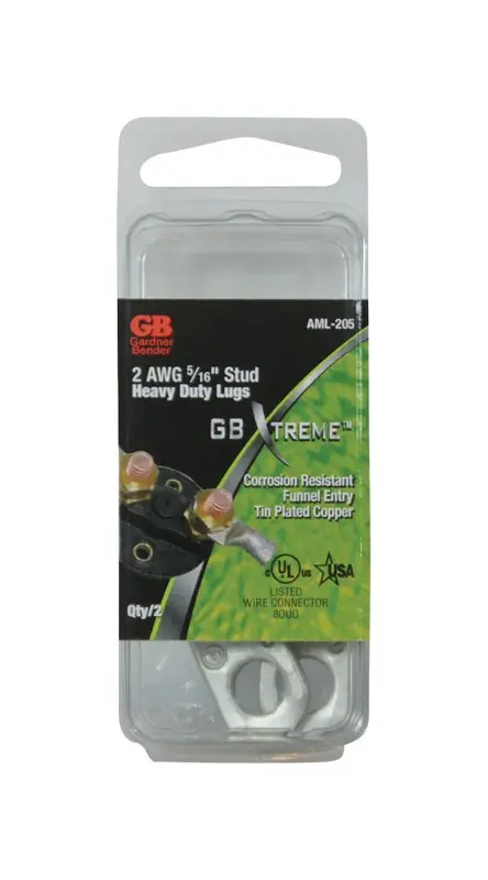 Xtreme 2 Ga. Insulated Wire Electrical Lug Silver 2 Pk