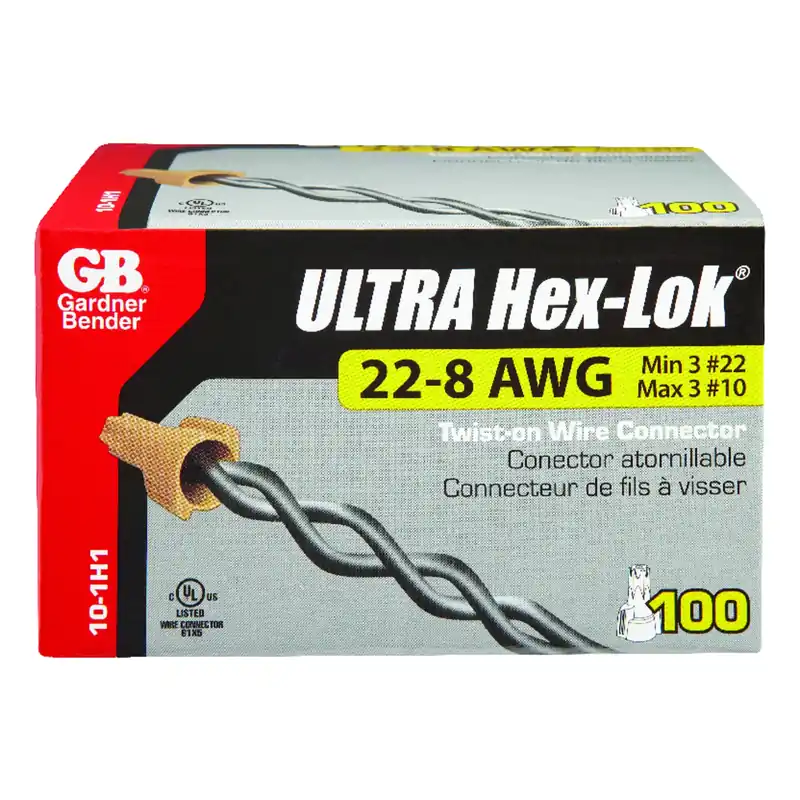 Hex-lok 22-8 Ga. Copper Wire Connector Tan 100 Pk
