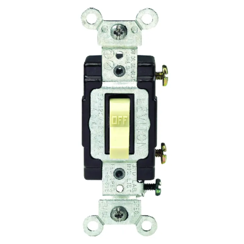 Commercial Illuminated 15 Amps Toggle Switch Ivory 1 Pk