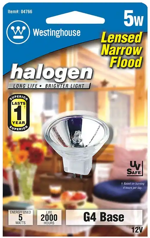 5 W Mr11 Floodlight Halogen Bulb 27 Lm White 1 Pk