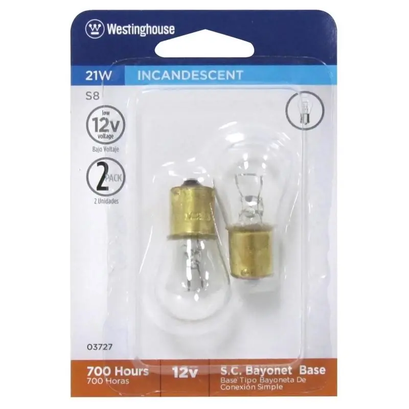 21 W S8 Specialty Incandescent Bulb Ba15w Bayonet Warm White 2 Pk
