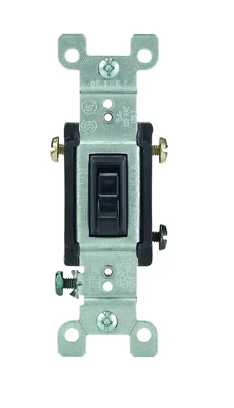 15 Amps Three Pole 3-way Toggle Ac Quiet Switch Black 1 Pk