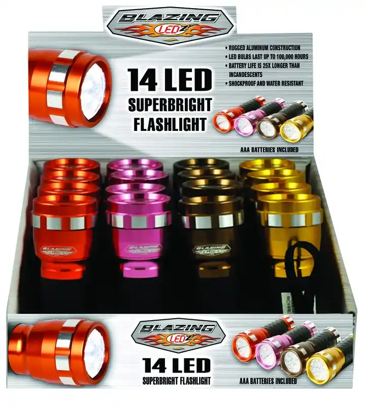 14 Led 85 Lm Assorted Led Flashlight Aaa Battery