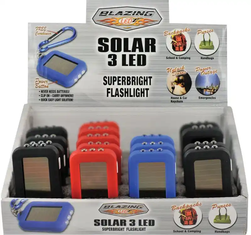 3 Led Keychain Flashlight, Assorted Colors