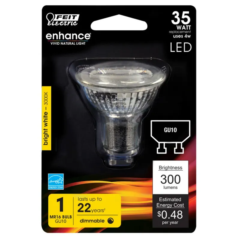 Enhance Mr16 Gu10 Led Bulb Bright White 35 Watt Equivalence 1 Pk