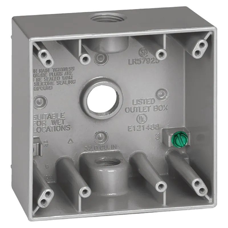 31 Cu In Square Metallic 2 Gang Weatherproof Box Gray