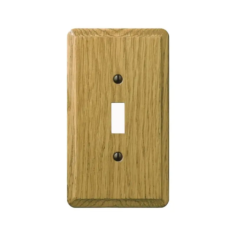 Contemporary Brown 1 Gang Wood Toggle Wall Plate 1 Pk
