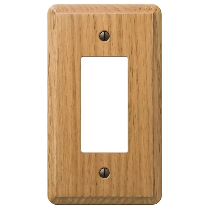 Contemporary Brown 1 Gang Wood Decorator Wall Plate 1 Pk