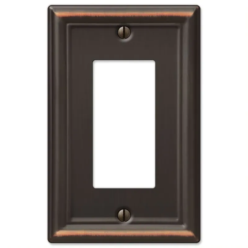 Chelsea Aged Bronze 1 Gang Stamped Steel Decorator Wall Plate 1 Pk