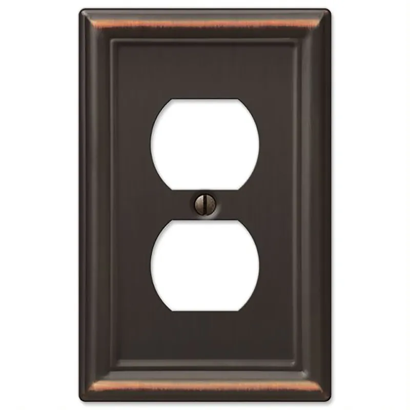 Chelsea Aged Bronze 1 Gang Stamped Steel Duplex Wall Plate 1 Pk