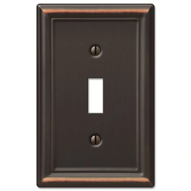 Chelsea Aged Bronze 1 Gang Stamped Steel Toggle Wall Plate 1 Pk