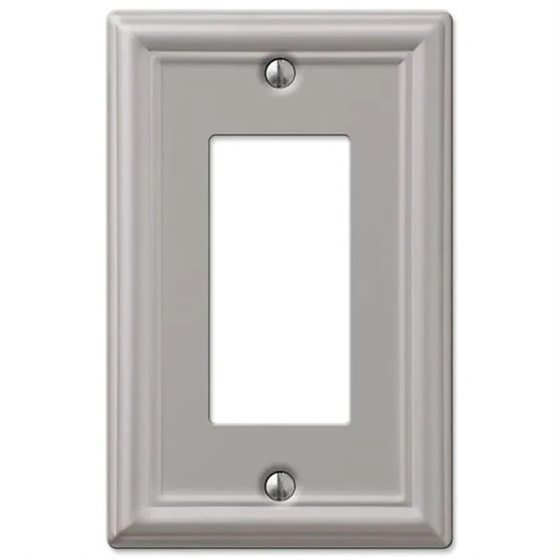 Chelsea Brushed Nickel 1 Gang Stamped Steel Decorator Wall Plate 1 Pk