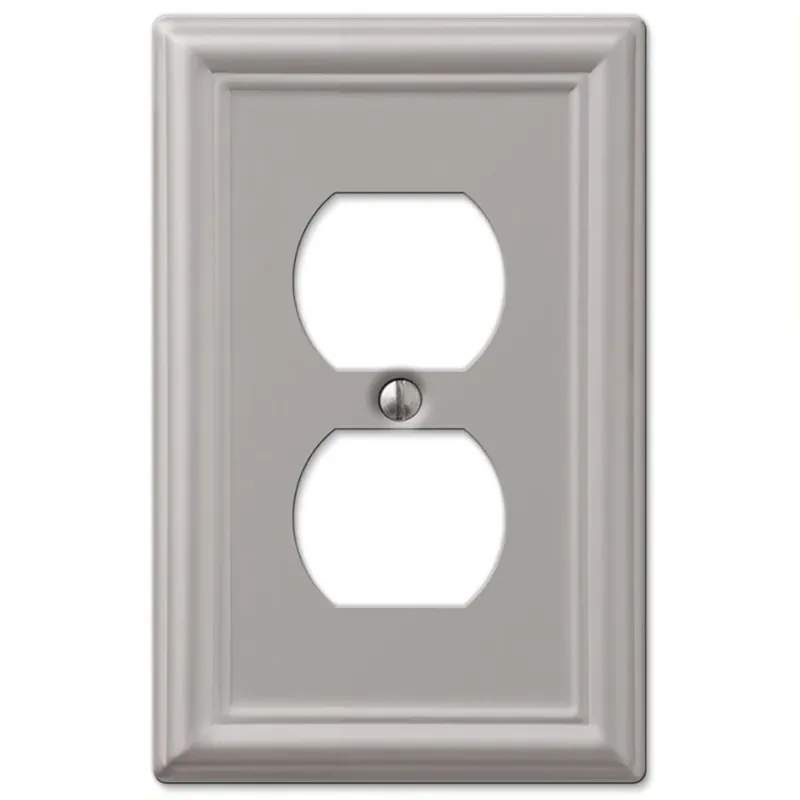 Chelsea Brushed Nickel 1 Gang Stamped Steel Duplex Wall Plate 1 Pk
