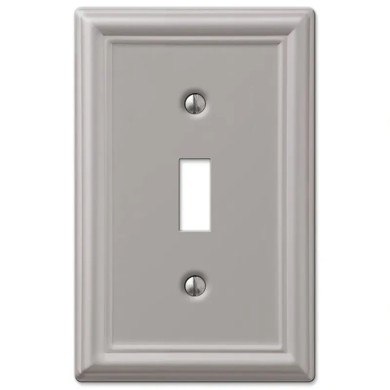 Chelsea Brushed Nickel 1 Gang Stamped Steel Toggle Wall Plate 1 Pk