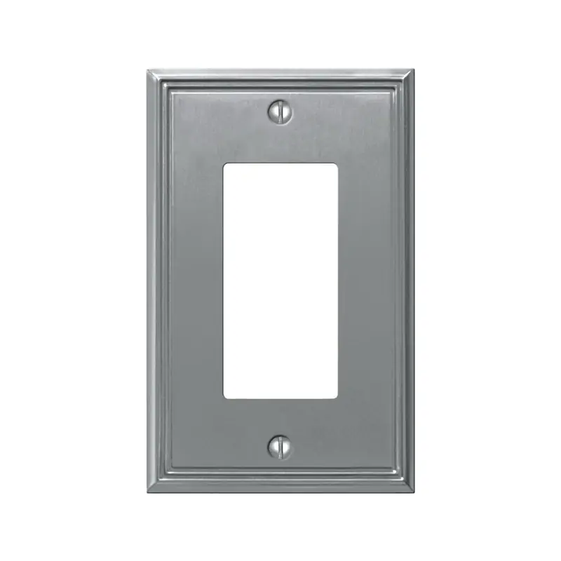 Metro Brushed Nickel 1 Gang Die-cast Metal Decorator Wall Plate 1 Pk