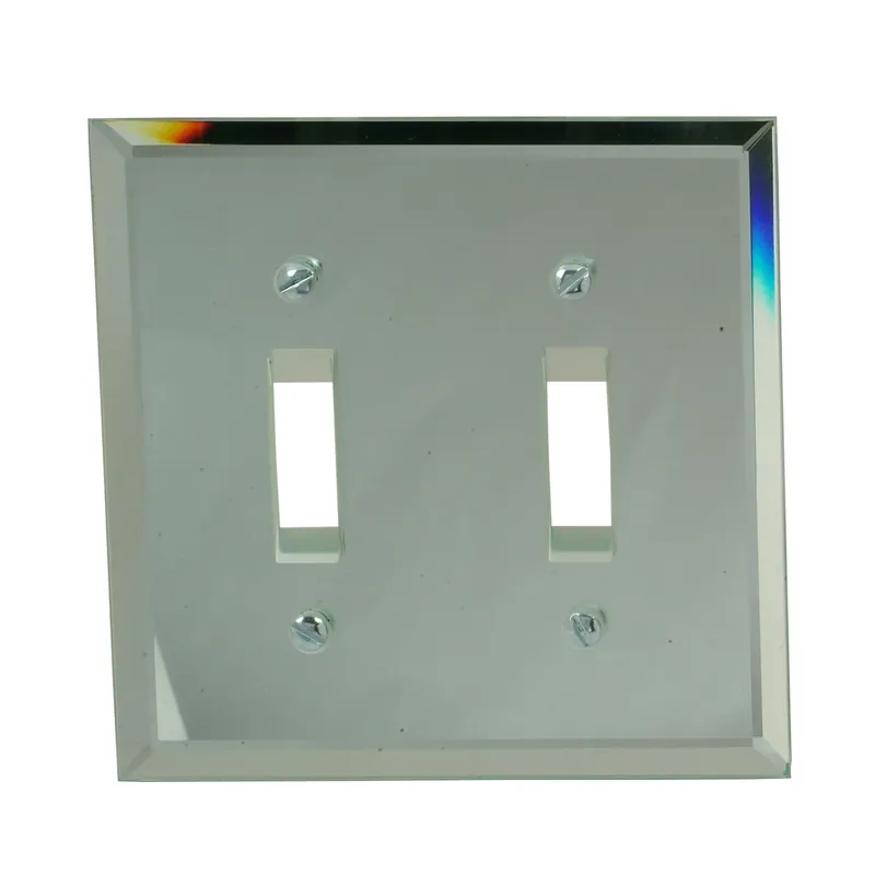 Mirror Clear 2 Gang Acrylic Toggle Wall Plate 1 Pk