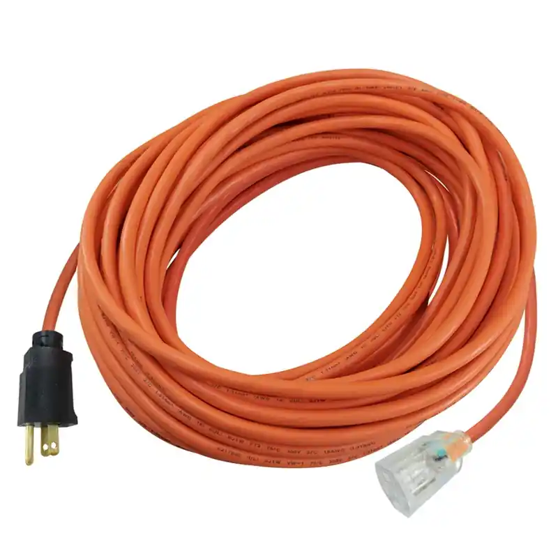 100 Ft. L Orange Extension Cord 12/3 Sjtw For Indoor And Outdoor Use