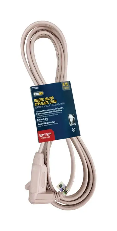 14/3 Spt-3 9 Ft. L Heavy Duty Appliance Cord - Beige