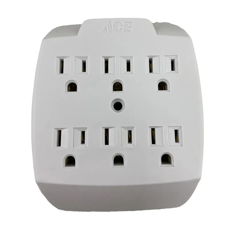 Grounded 6 Outlets Adapter 1 Pk