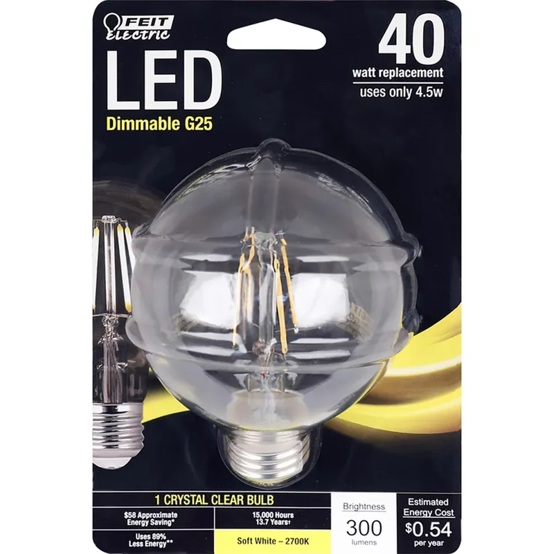 G25 E26 (medium) Led Bulb Soft White 40 Watt Equivalence 1 Pk