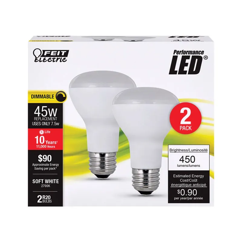 Performance R20 E26 (medium) Led Bulb Soft White 45 Watt Equivalence 2 Pk