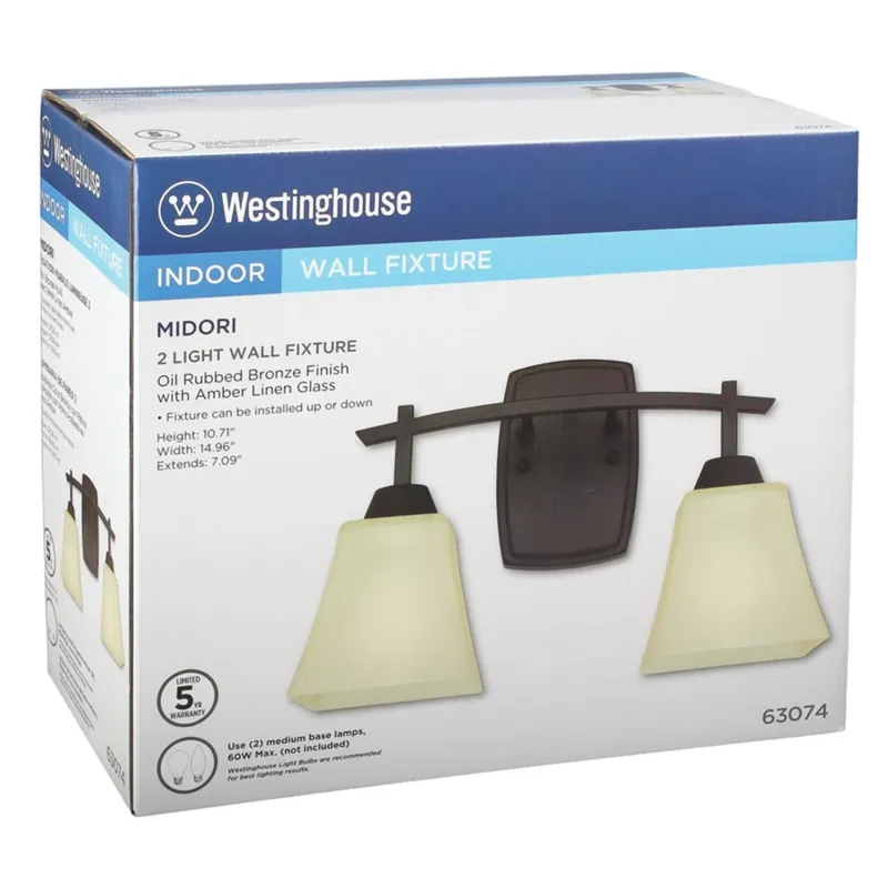 Midori 2-light Oil Rubbed Bronze Wall Sconce, Model 63074