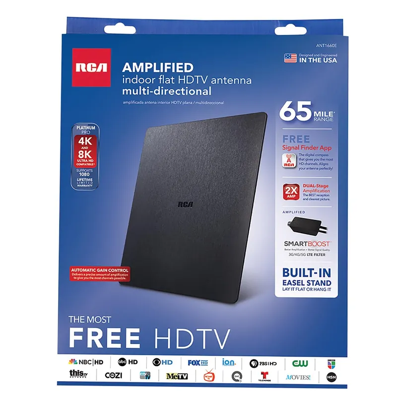 Indoor Hdtv Digital Amplified Flat Antenna 1 Pk